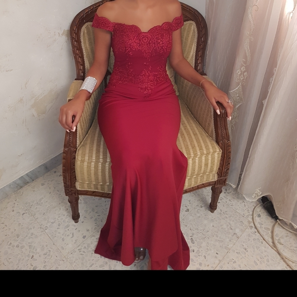 Red elegant gown